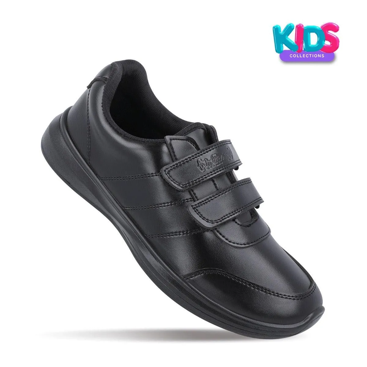 Walkaroo kids School Shoes -WV502 Black