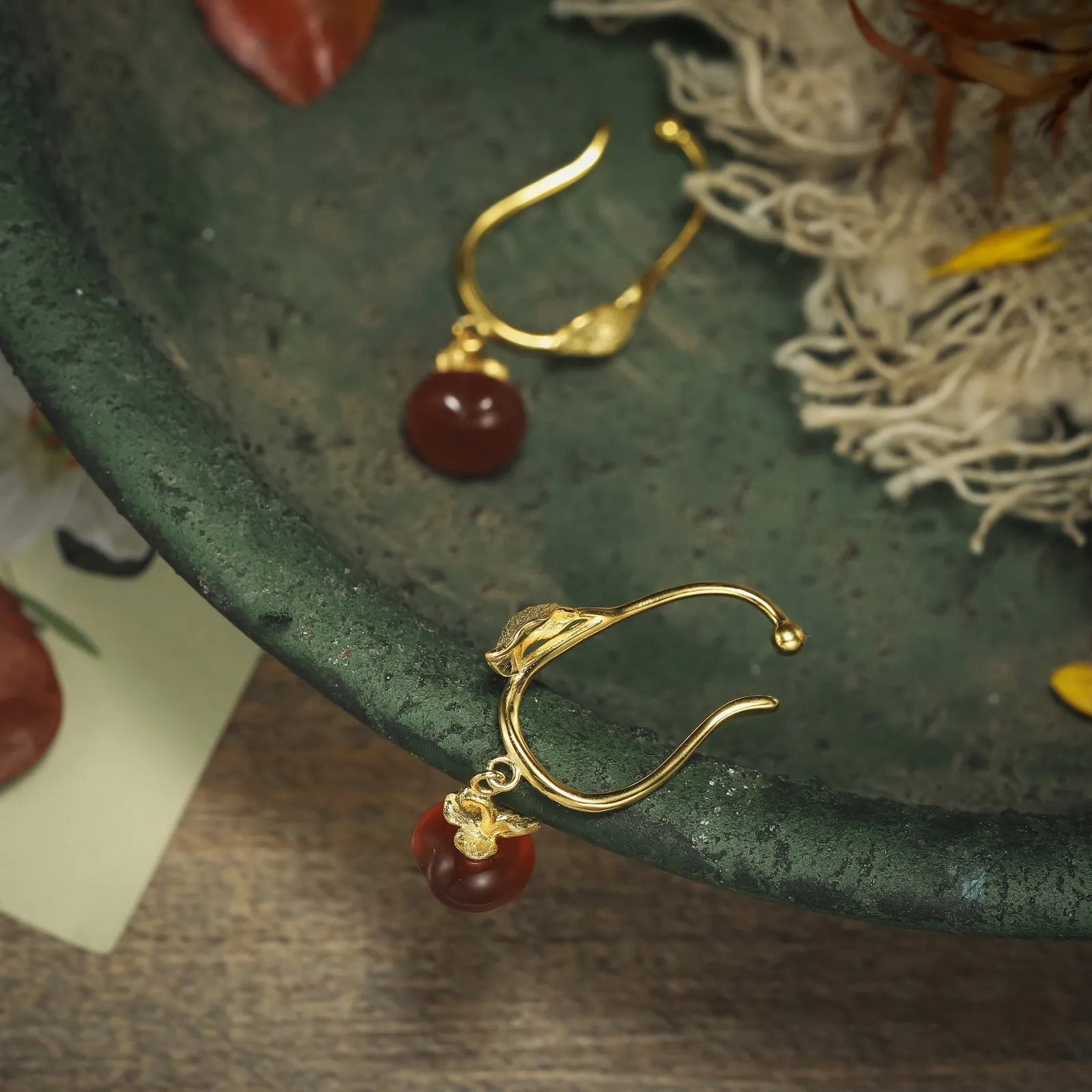 Wishful Persimmon Earhooks