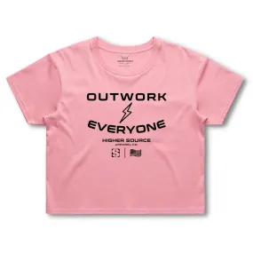 Women's Outwork Everyone Street Crop Tee - Bubblegum / Black